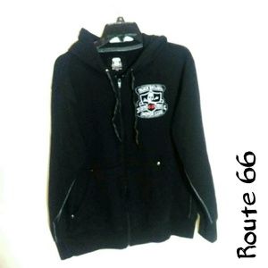 Route 66 hot rod series large zip hoodie